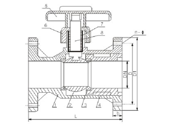 PP Ball Valve Flange End